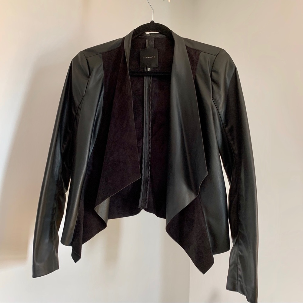 Jacket faux leather and suede